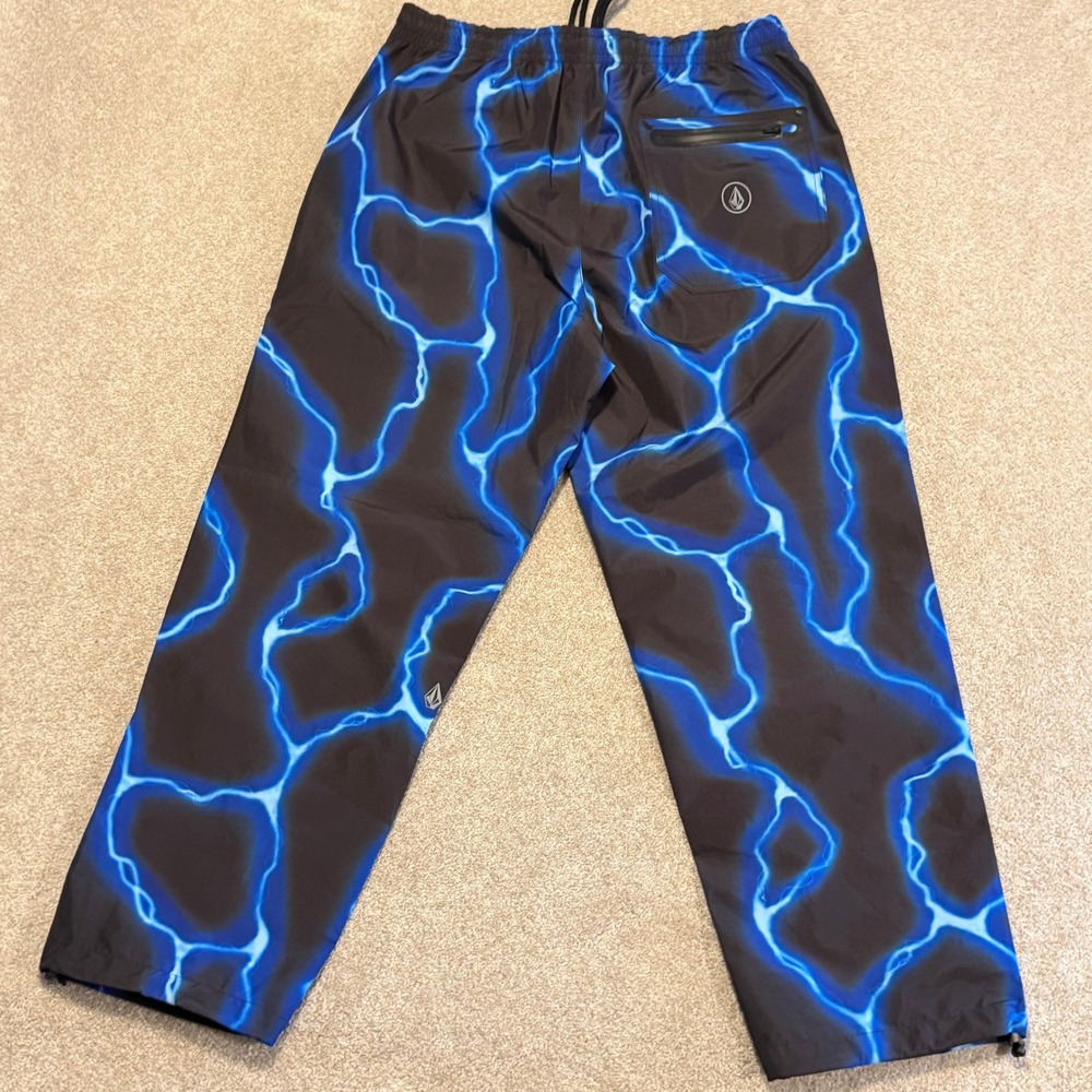 Volcom Gore-Tex Pants Mens Large Travis Spinks Black Blue Lightning Bolt NWOT - Picture 7 of 10
